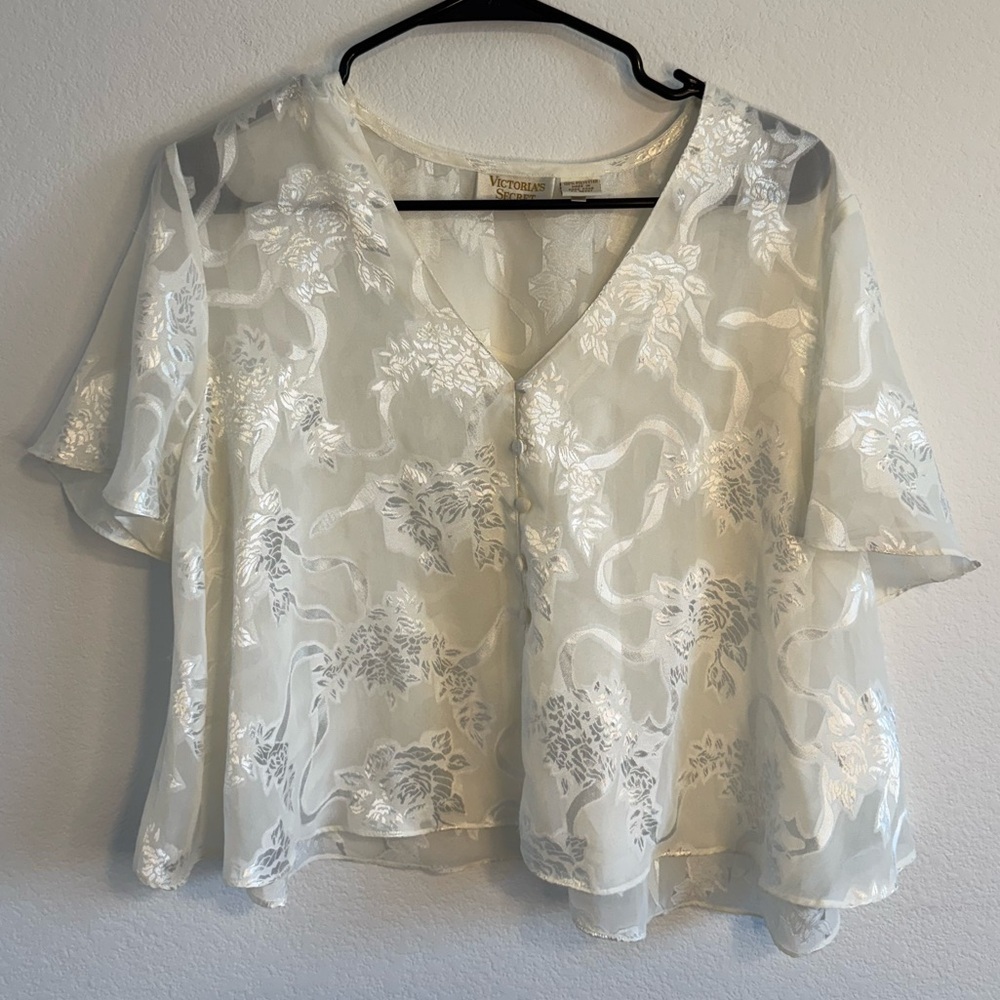 Victorias Secret Women’s Vintage Y2K Sheer Blouse Size Small
